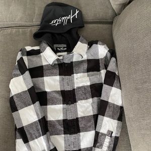 New Hollister Flannel Hoodie